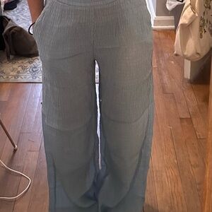 Bershka Light Blue Wide Leg Pants
